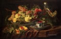 classical Still life with Fruits and Parrot birds